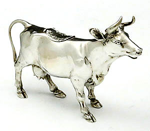 antique silver Germany cow creamer